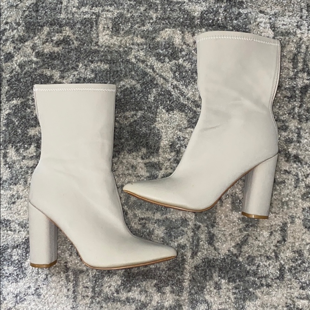 Grey Round Heel Booties